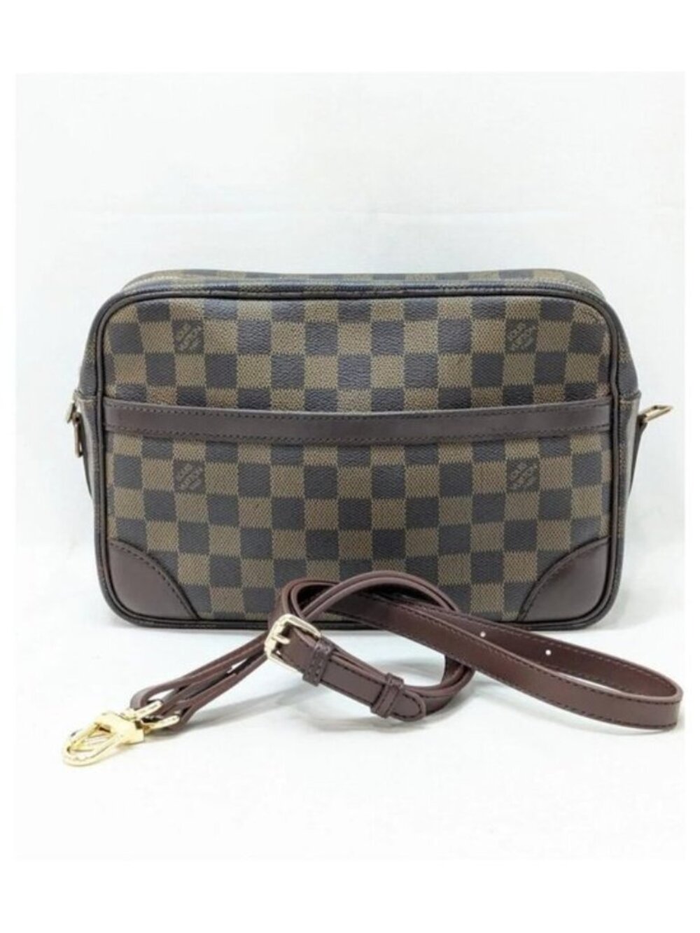 Authentic Louis Vuitton Trocadero 24 Damier Ebene Crossbody Bag Brown Canvas LV - Picture 2 of 15